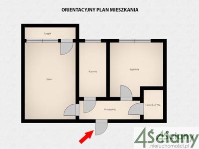 Mieszkanie na sprzedaż 2 pokoje Warszawa Praga-Południe, 46,60 m2, 3 piętro