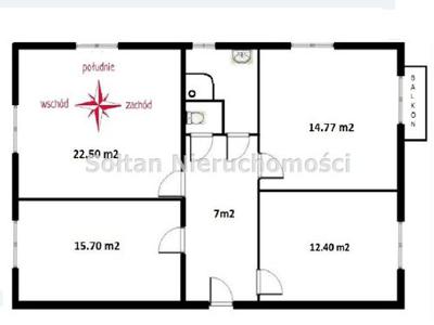 Mieszkanie na sprzedaż 3 pokoje Warszawa Mokotów, 76,65 m2, 1 piętro