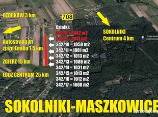 OKAZJA! Działki budowlane - Maszkowice koło Ozorkowa - Sokolniki Las