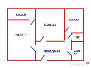 M3 -46 m2 Zgierska 93, rozkładowe - balkon loggia, 10 piętro