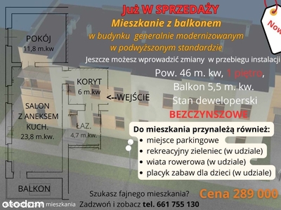 2 POKOJE, duży BALKON,miejsce postojowe.bezczynsz.