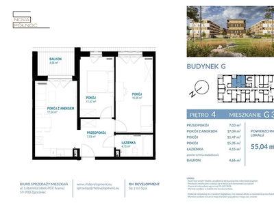 Mieszkanie 3 - pokojowe - pow. 55,04 m2