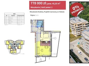 Kraków Prądnik Czerwony, Prądnik Czerwony Reduta, 45,55 m