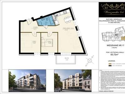 Przestronne, jasne mieszkanie, 3 pokoje, 65,72 m²