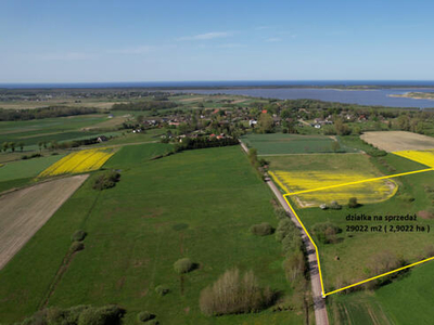 Działka bud. 2,90 ha nad morzem i jeziorem Łącko