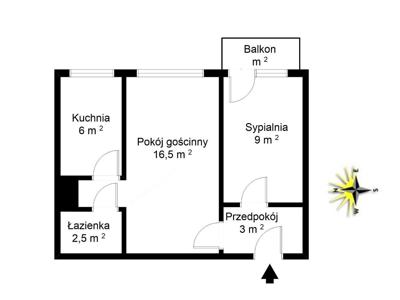 2 pokoje 39m2 w centrum, 2 piętro z windą, obok K2