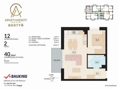 Gostyń Apartament 40 m2 - CENTRUM MIASTA - BAUKING