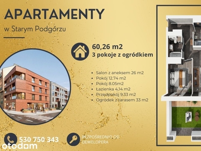 Mieszkanie 3 pokojowe z ogródkiem 290m2