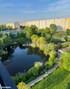 Bielany. Trzy pokoje. Balkon. Widok na stawy.