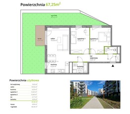 67m2 3/4 pokoje taras + ogród 46m 0% prowizji