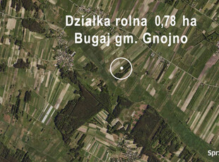 Działka rolna 0,78 ha Bugaj gm. Gnojno