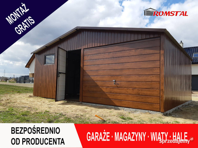 Ładny Garaż Blaszany 6x5m Drewnopodobny -Garaże Blaszane- Romstal