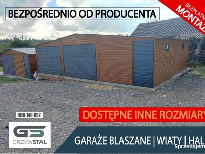 Duży Garaż Blaszany /Wiata / Garaże Blaszane / Blaszak – GRZYWSTAL