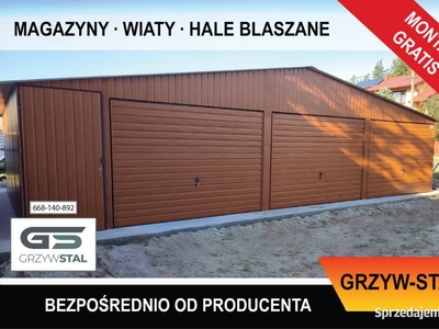 Duży Garaż Blaszany Złoty Dąb / Garaże Blaszane / Blaszak – GRZYWSTAL