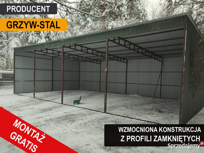 Garaż Blaszany 12x6m / Wiata otwarta / Magazyn na maszyny - GrzywStal