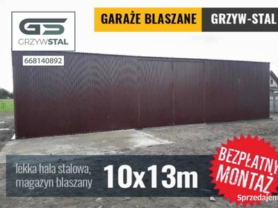 Garaż Blaszany 13x10m - Hala Magazynowa, Schowek - Blaszak -GRZYWSTAL