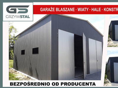 Garaż blaszany Grafitowy 8x8m , Garaże Blaszane – GrzywStal