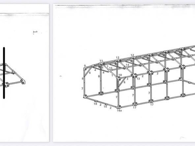 Garaż/Hala namiotowa 5x8x2,6m - Konstrukcja. Używana.