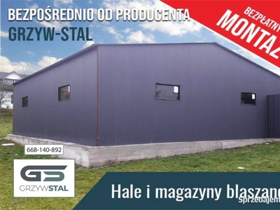 Grafitowy Garaż Blaszany 8x9m - Blaszak - Magazyn , Hala – GRZYWSTAL