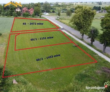 Na sprzedaż działka o pow. 1453 mkw w Szropach.