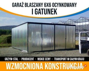 Garaż blaszany 6x6 OCYNKOWANY, Garaże Blaszane - GrzywStal A8v1