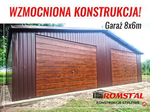 Garaż Blaszany DREWNOPODOBNY 8x6m - Wiaty - Romstal A22v5