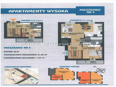 Apartamenty Wysoka - 3 pok. dwupoziomowe-2 balkony