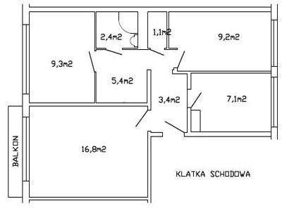 M-4, 3 pokoje, rozkład, balkon, ul.Odyńca