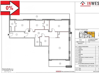 Bemowo 4 pokoje 119,67m2, taras 24,04m2 i 10,33m2