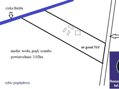 gospodarstwo rolne - gmina Jaświły - 3,92ha