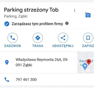 Miejsca Parkingowe , strzeżone monitorowane 24 h