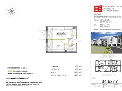 Mieszkanie, 35,03 m², Kraków