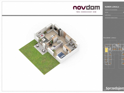 QUBIK | 2 pokoje | Ogródek I 46,46 m2 | Stan deweloperski