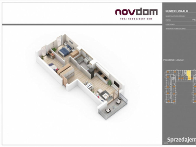 QUBIK | 2 pokoje | Ogródek I 46,46 m2 | Stan deweloperski