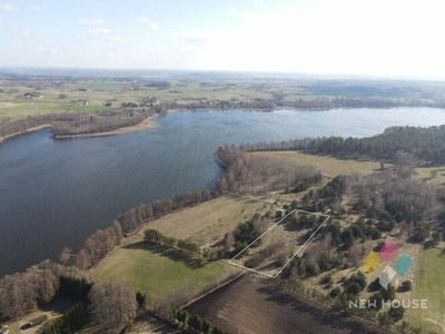 Działka nad jeziorem Jełmuń, 100m od jeziora.