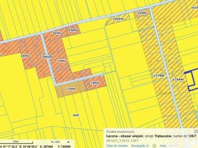 Na sprzedaż działka rolna 2,92 ha Trębaczów gm Łęczna