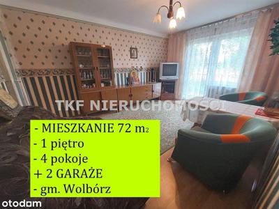 Mieszkanie 72m2, 4 pokoje , 1 piętro gm. Wolbórz