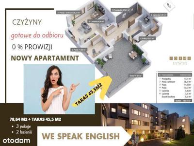 Nowy 3 pok. apartament z dużym tarasem Czyżyny Eng