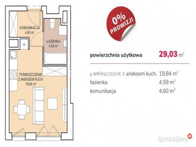 Sprzedaż mieszkania 29.03m2 1 pokój Kraków