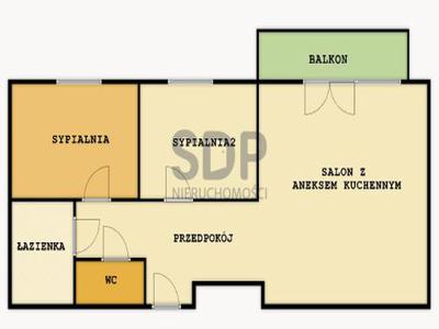 Mieszkanie na sprzedaż 3 pokoje Wrocław Stare Miasto, 60,13 m2, 3 piętro