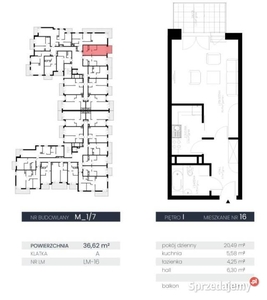 Mieszkanie 36.62m2 1-pok Lublin