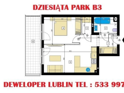 Mieszkanie 41.16m2 2 pokoje Lublin