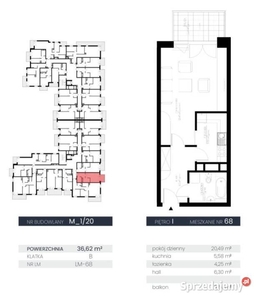 Mieszkanie Lublin 36.62m2 1 pokój