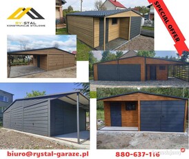 Garaż blaszany z wiatą -Wiata-Garaż Blaszany - Hala - Carport - PRODUCENT