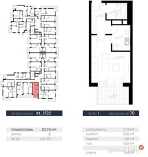 Mieszkanie 32.74m2 1 pokój Lublin