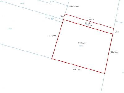 Działka w miejscowości Lniska o pow. 1136 m2