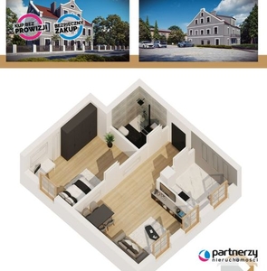 Mieszkanie na sprzedaż 2 pokoje Frombork, 43,77 m2, parter