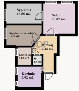 Mieszkanie na sprzedaż 3 pokoje Wrocław Stare Miasto, 78,28 m2, 3 piętro