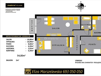 Mieszkanie na sprzedaż 54,00 m², piętro 4, oferta nr PUJO998