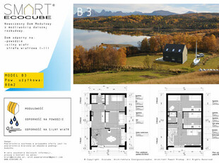 Dom Drewniany Modułowy Ecocube Smart B3 80m2